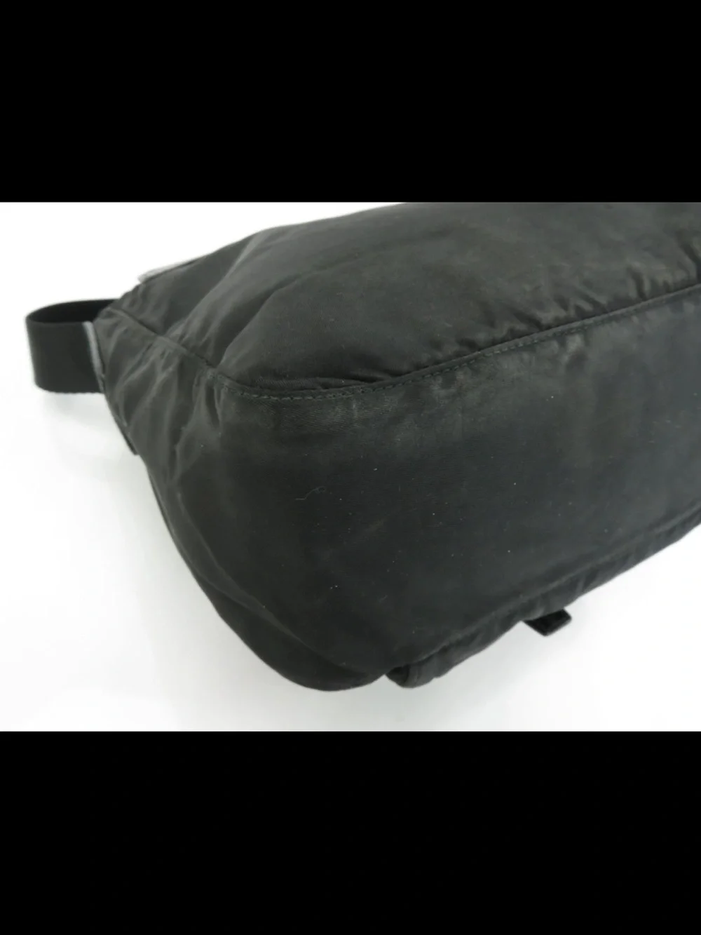 Prada Black Nylon Messenger Bag with Silver Hardware